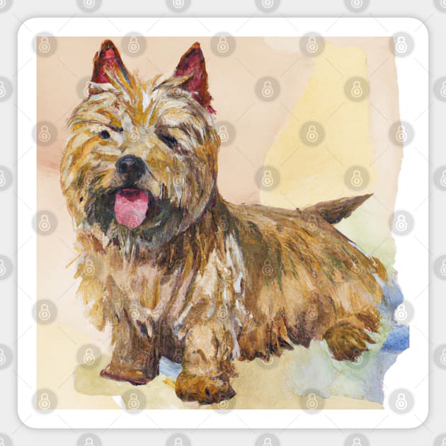 Watercolor Cairn Terrier - Dog Lovers Sticker by Edd Paint Something